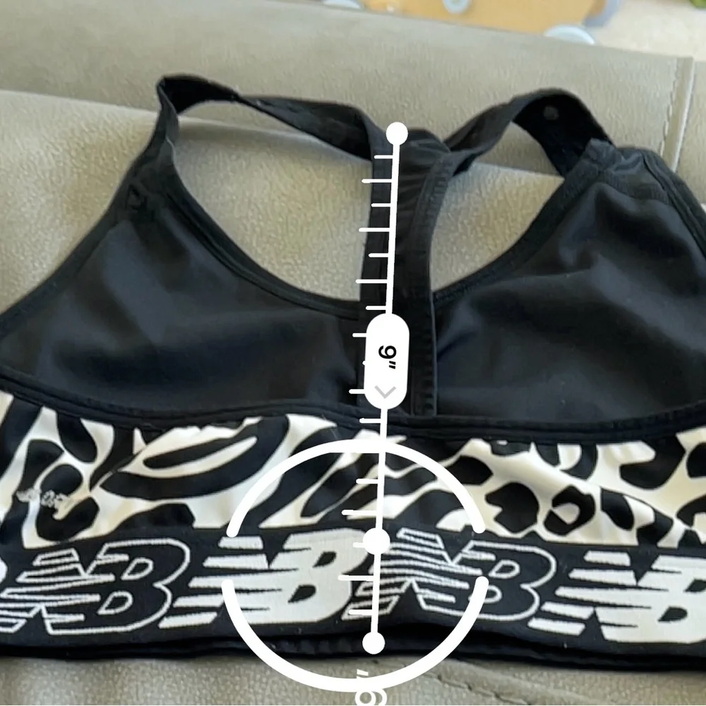 New Balance Black and White Sports Bra